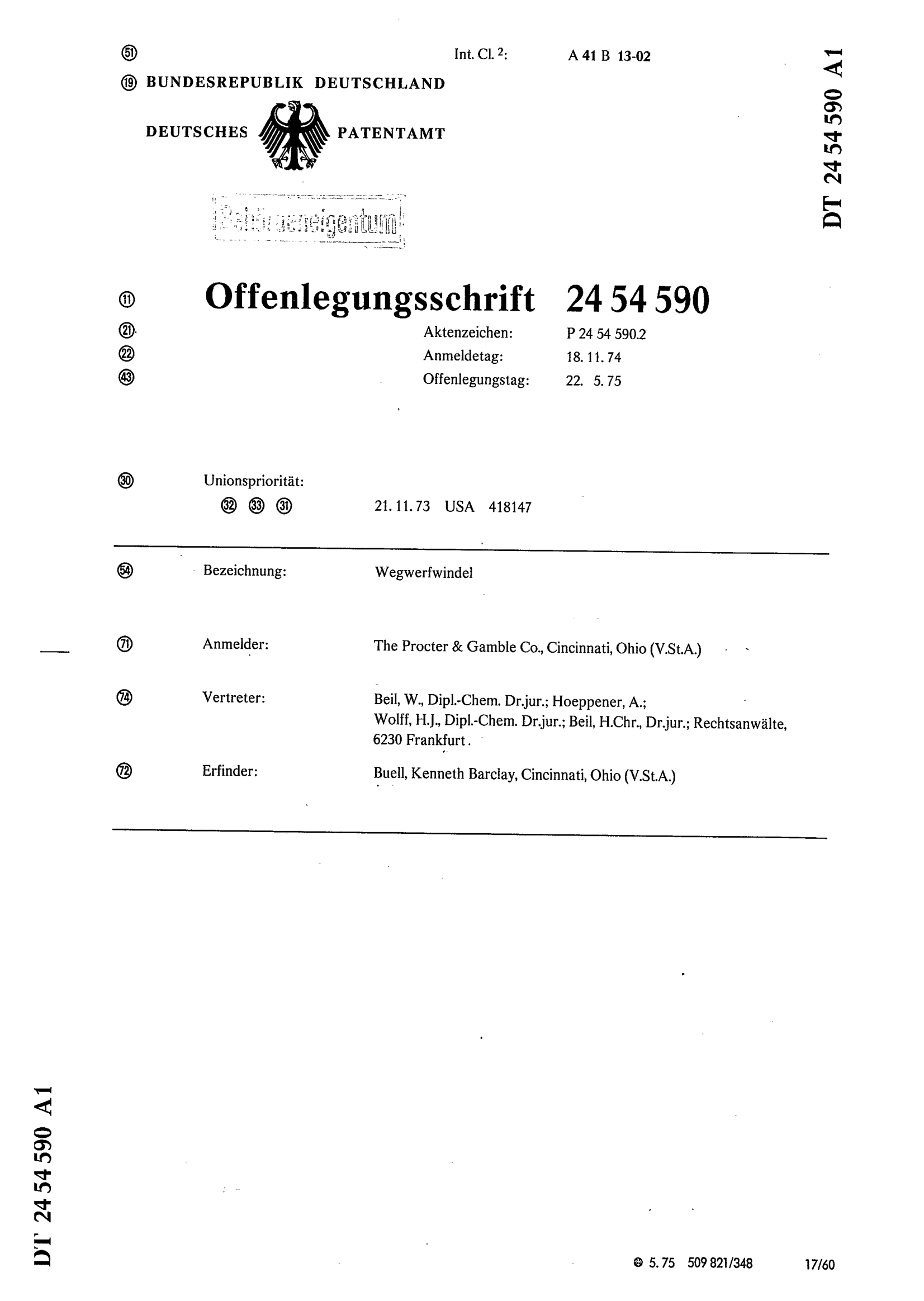 Example 5: format 1 with an inventor